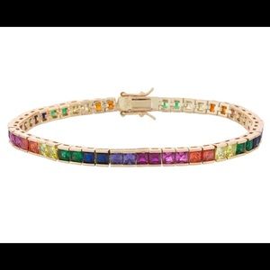 Colorful square tennis bracelet